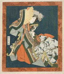 Segawa Kikunojo V dancing, c.1820 (coloured woodblock print)
